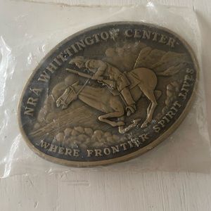New Vintage NRA Whittington Center Belt Buckle Where Frontier Spirit Lives